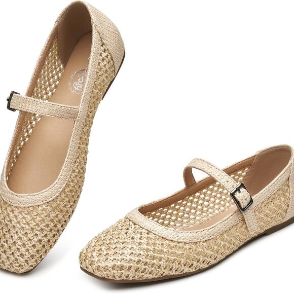 Woven Mary Jane Shoes Women Ballet Flats Casual Dressy Comfortable Size 8 - Picture 1 of 6